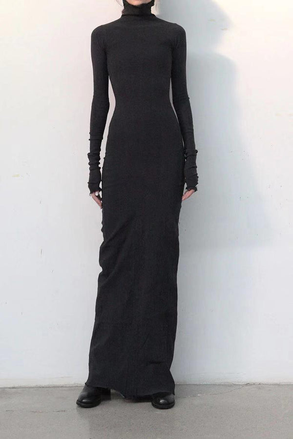 Marc Le Bihan 21915 Silk Shrinkage Stretch One-Piece Dress Collection French High-Level Handmade MLB-21915-SHENHUI Dark Gray PMLB4